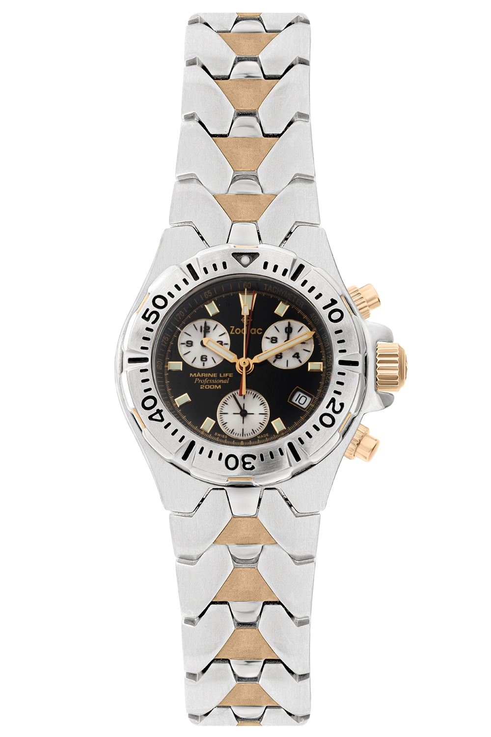 ساعة زودياك الحياة البحرية الاحترافية النسائية ذات التاج المخيط - 5313.012/03A83